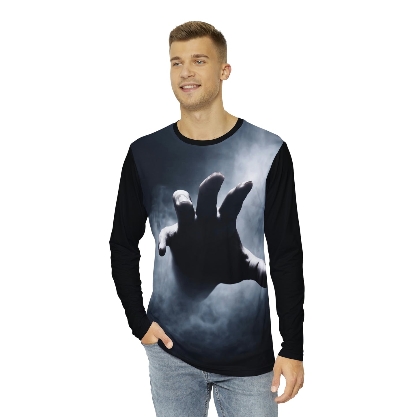 Reach out and Touch you Mens long sleeve T