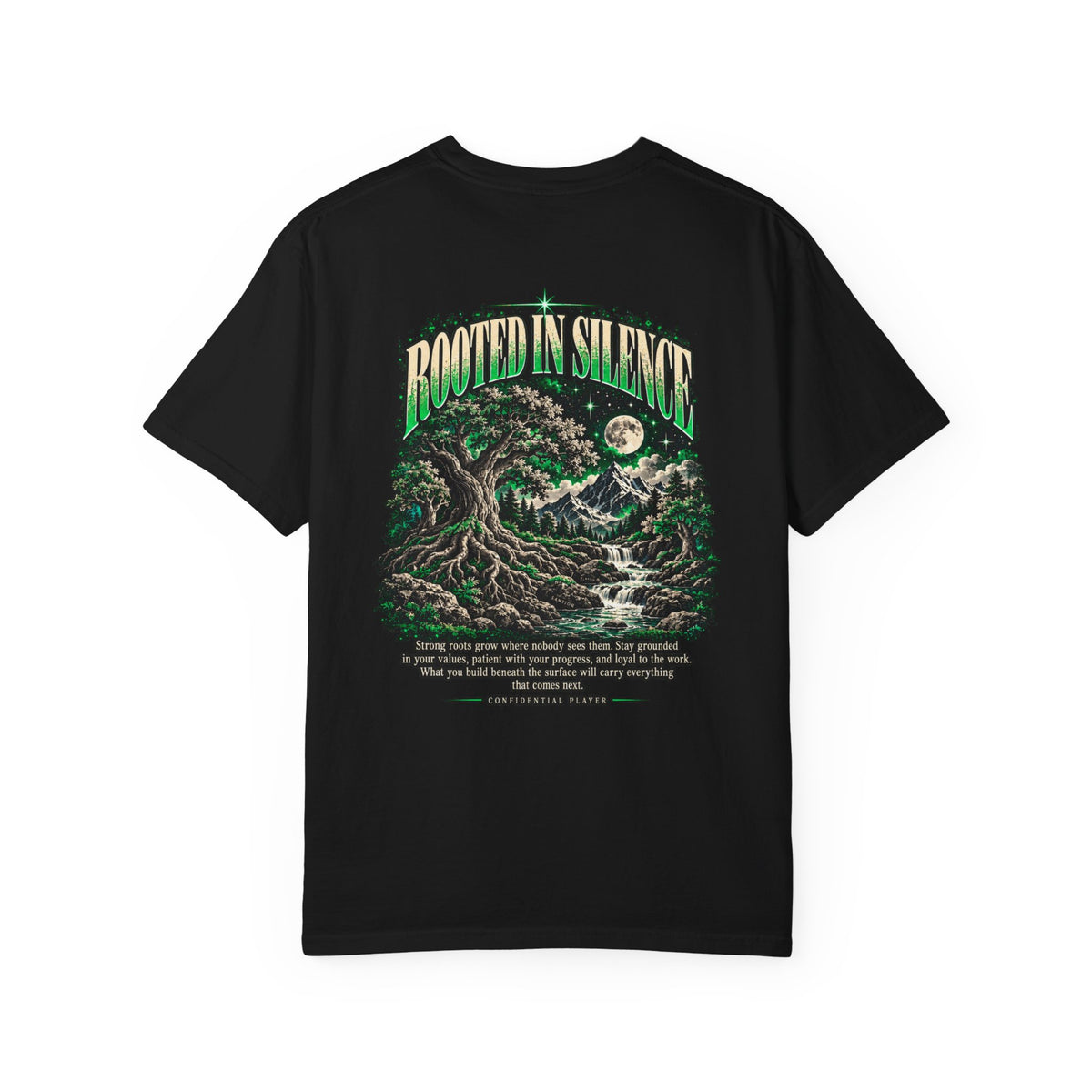 Confidential Player — Green Rooted in Silence 1717 T-Shirt