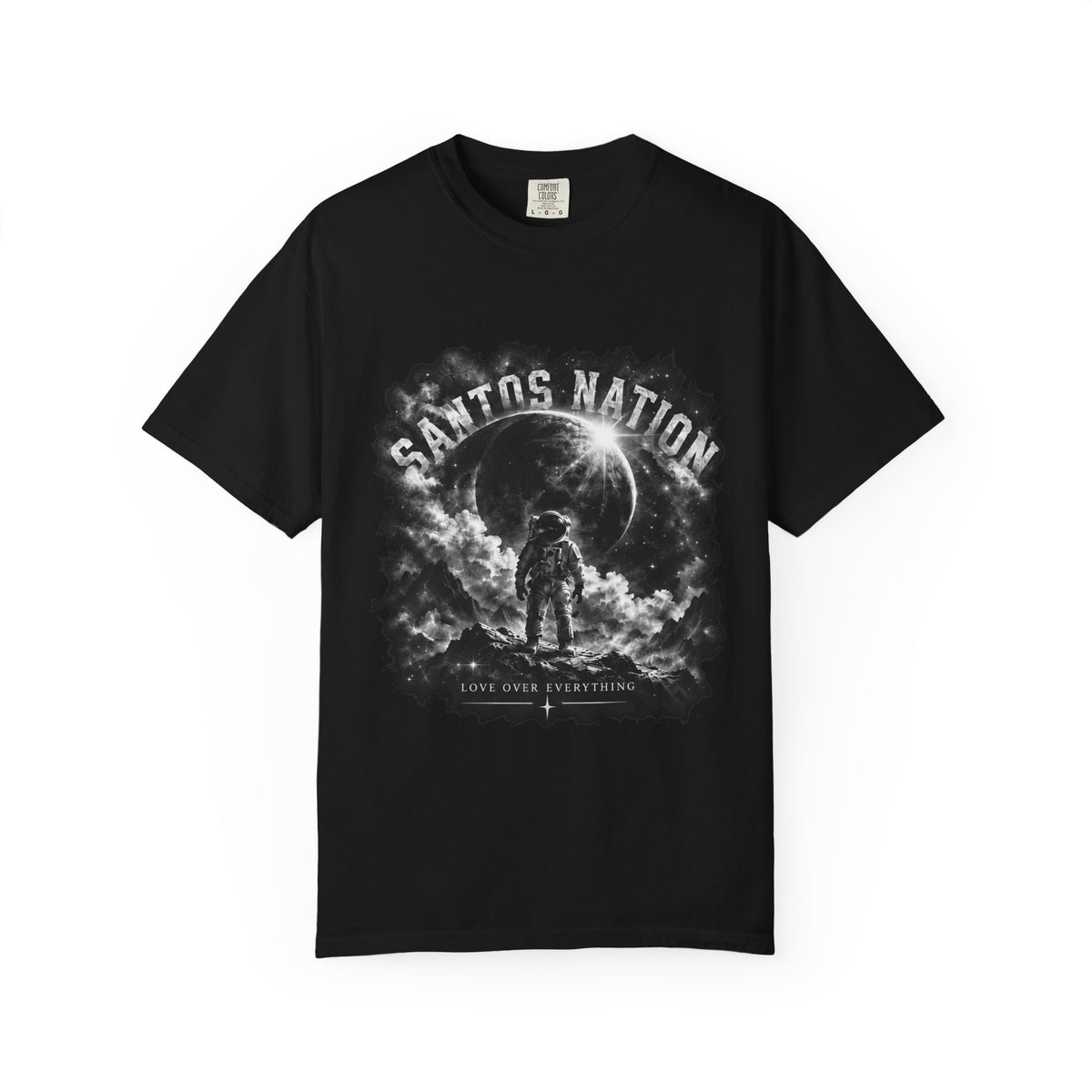 Santos Nation — Black & Charcoal Love Over Everything 1717 T-Shirt