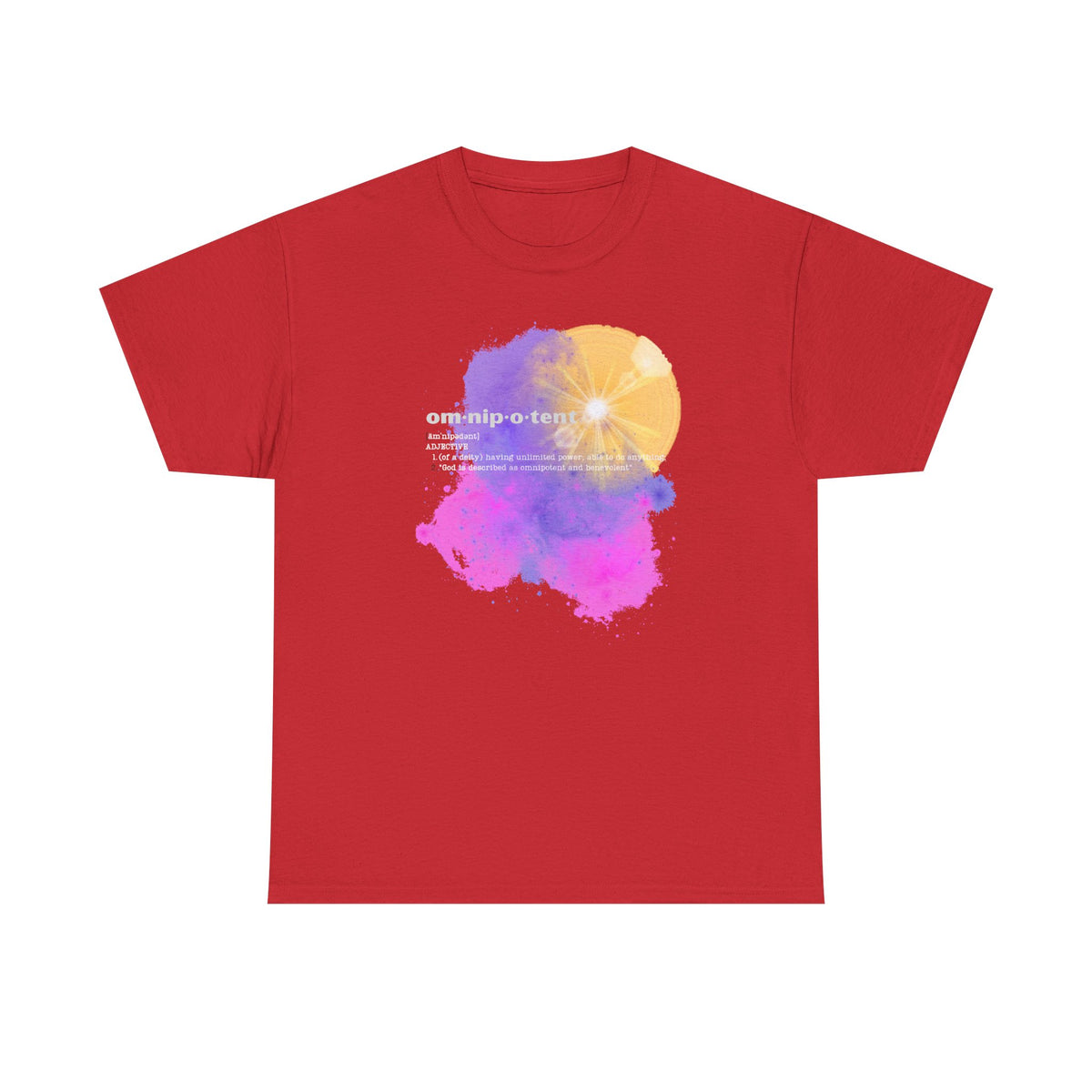 Omnipotent Galaxy T-Shirt — Cosmic Word Art Tee