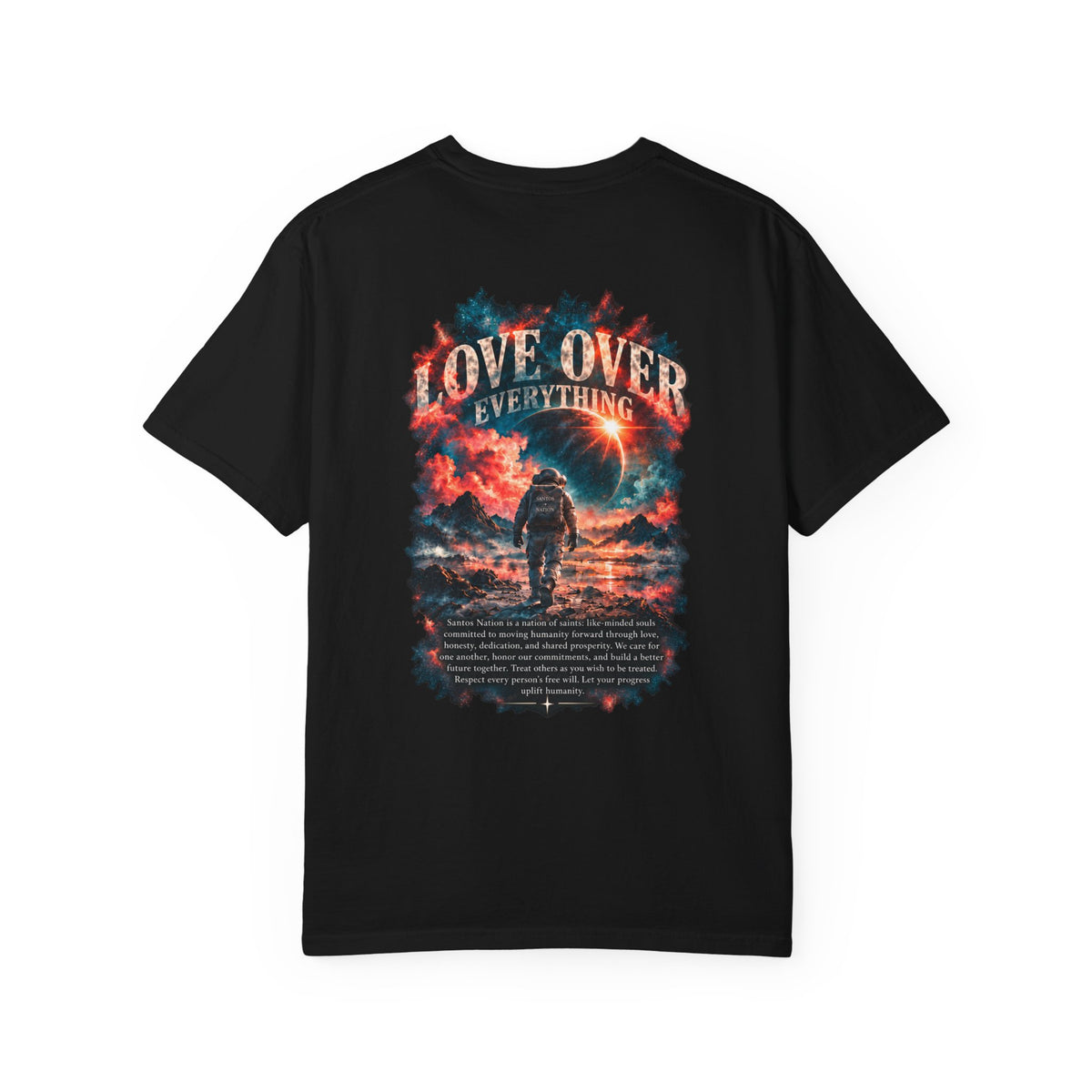 Santos Nation — Coral & Teal Love Over Everything 1717 T-Shirt