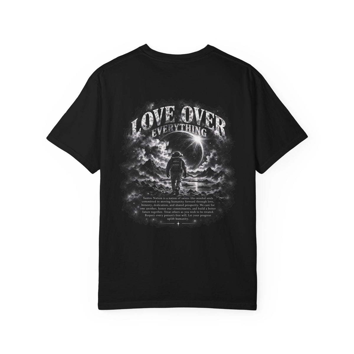 Santos Nation — Black & Charcoal Love Over Everything 1717 T-Shirt