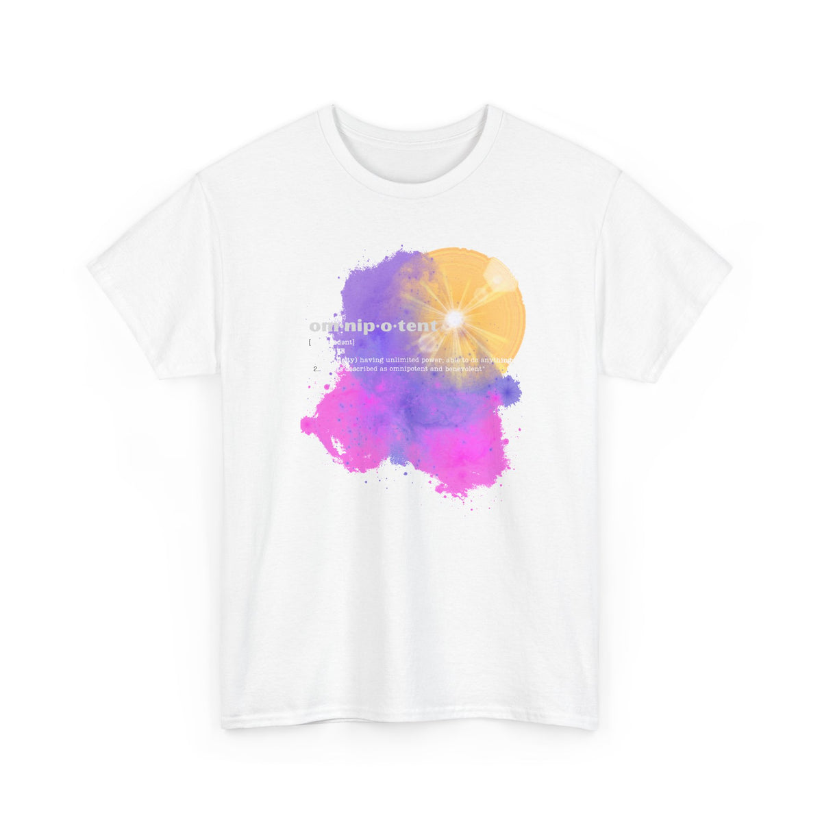 Omnipotent Galaxy T-Shirt — Cosmic Word Art Tee