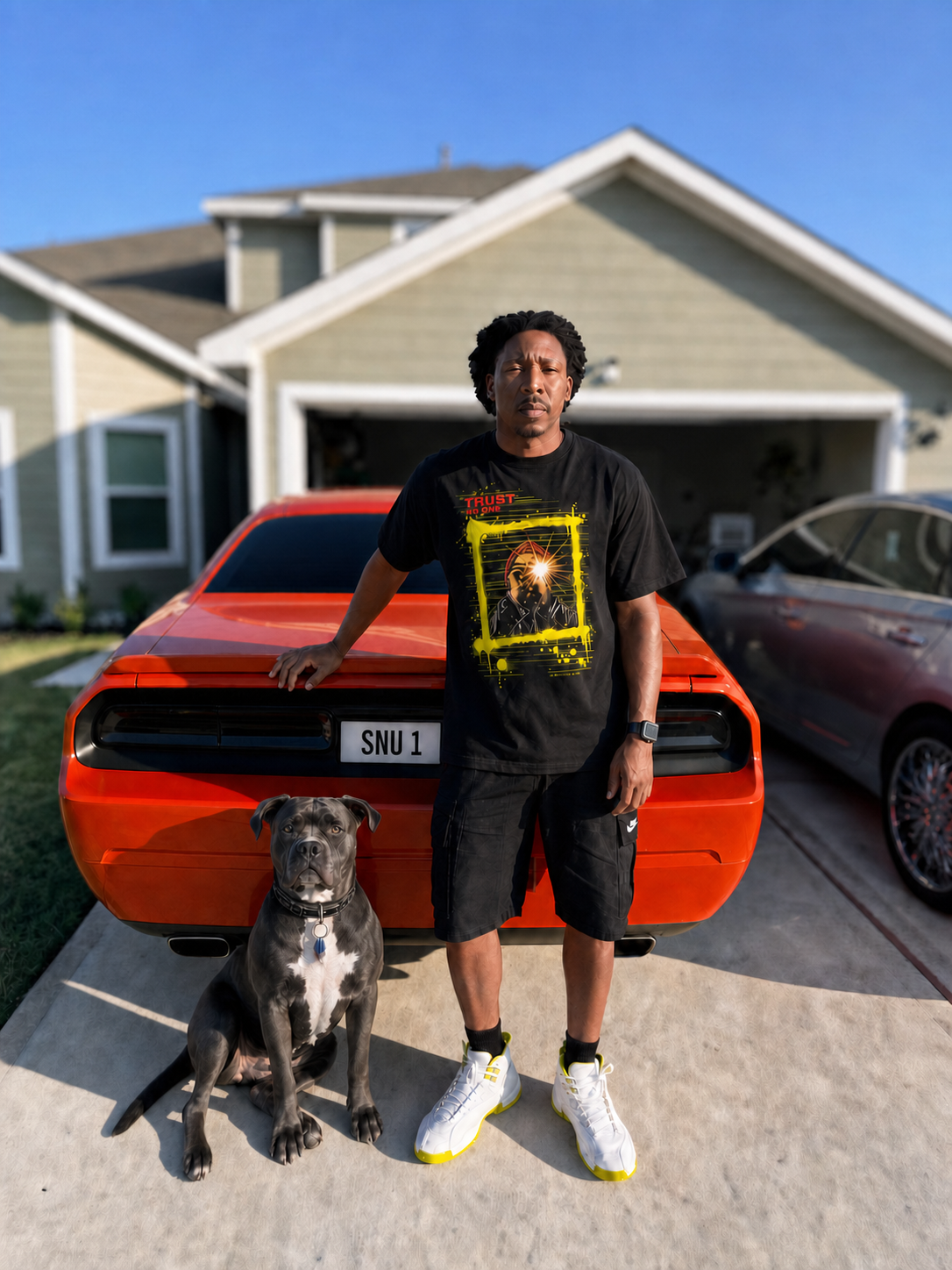 T-Shirt — "trust no one" Neon Frame Flash Photography Tee