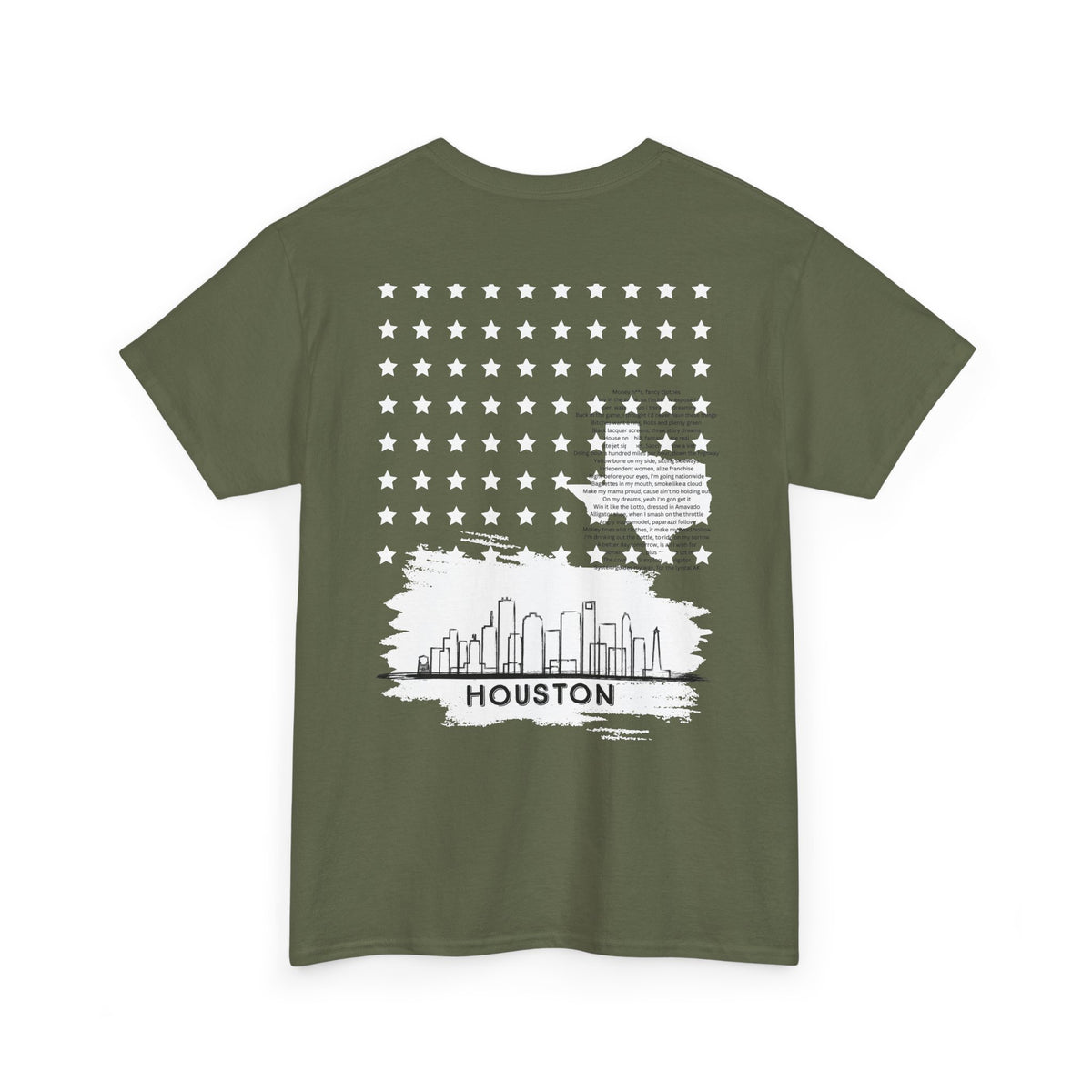Houston Ghetto Dreams T-Shirt — City Skyline Texas Flag Graphic Tee
