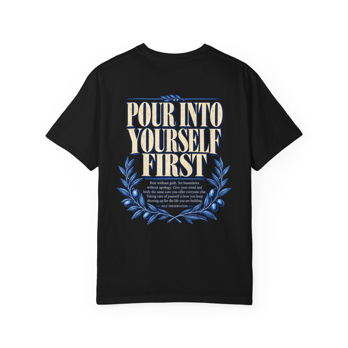 Self Preservation — Blue Pour Into Yourself First 1717 T-Shirt