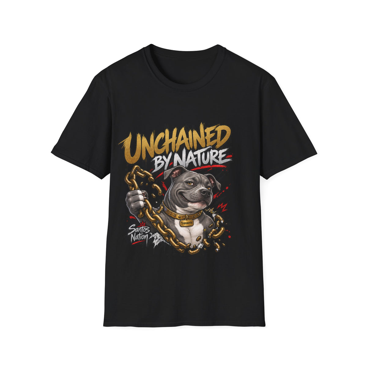 Unchained By Nature Pit Bull Tee — "Rules Were Suggestions" Graphic Shirt