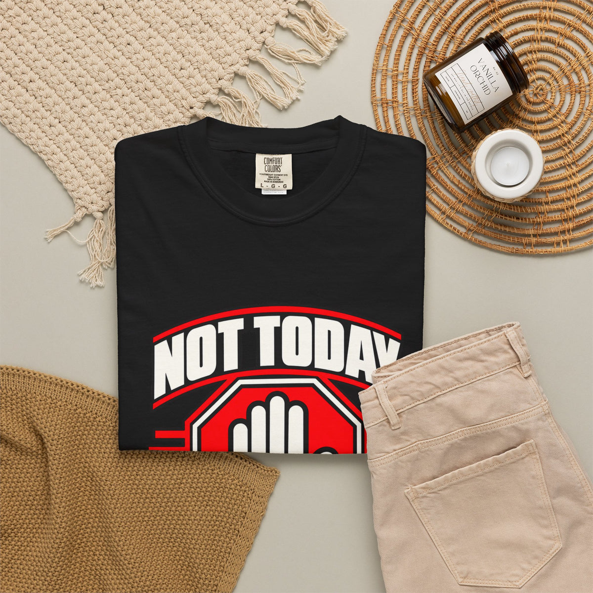Not Today Satan — Peace Over Chaos 1717 T-Shirt