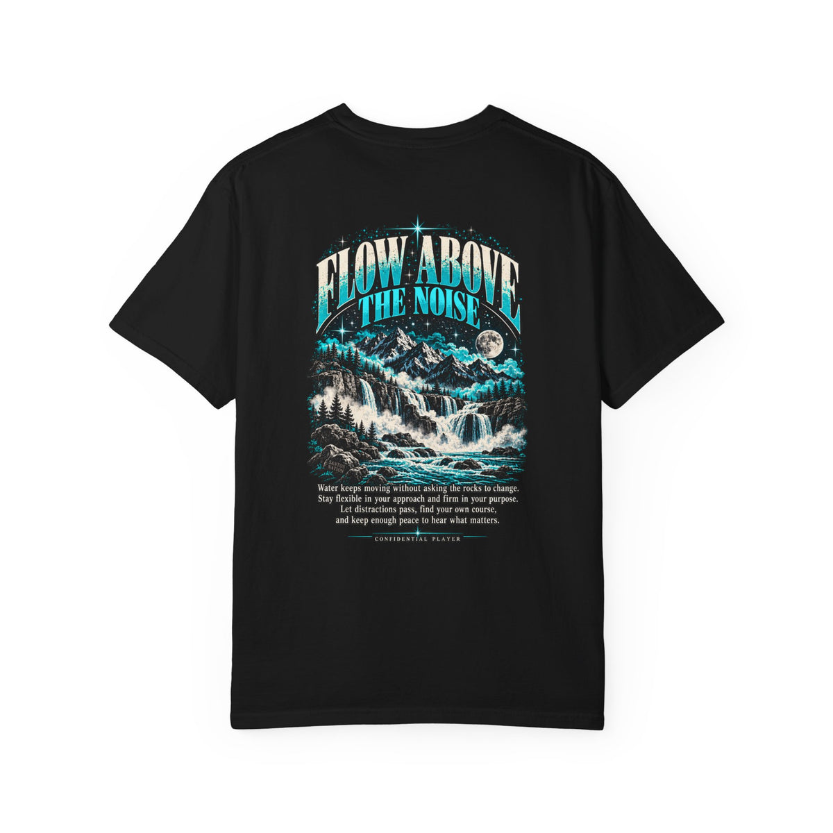Confidential Player — Teal Flow Above the Noise 1717 T-Shirt