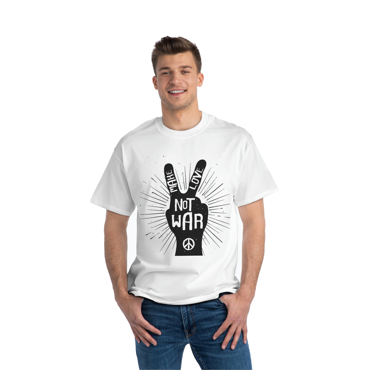 A Beefy-T® Short-Sleeve T-Shirt Make Love Not War