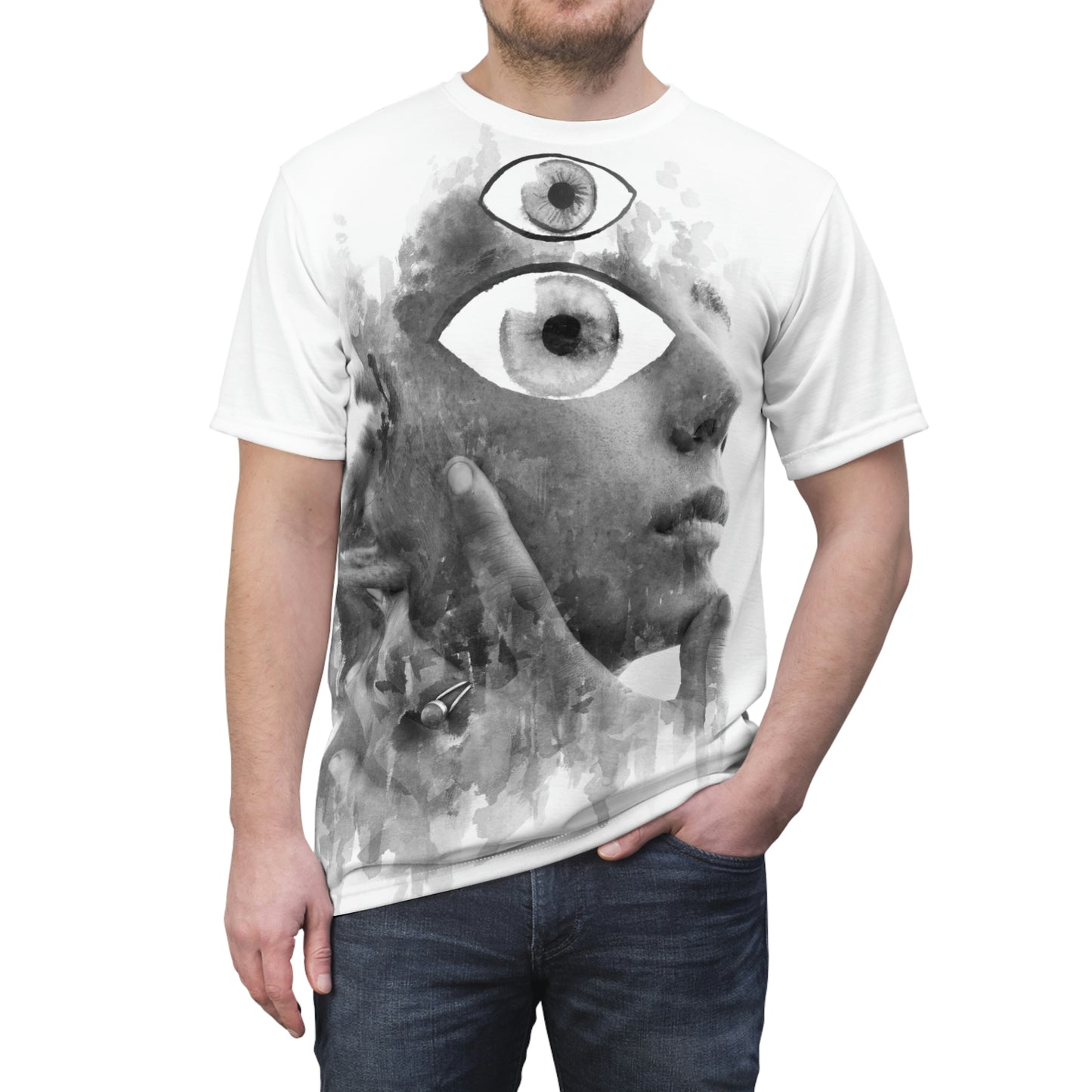 Unisex Cut & Sew Tee (AOP) THIRD EYE